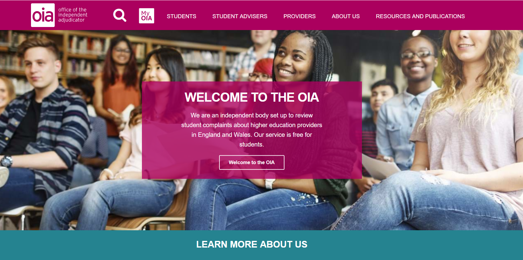 Image of the OIA Homepage