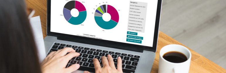 Annual Statements 2022 Banner Person using a laptop looking at the Annual statements