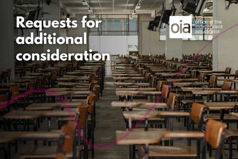 Requests for additional consideration of personal circumstances - OIAHE